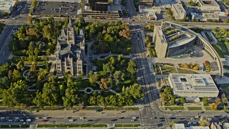Salt-Lake-City-Utah-Aerial-v20-low-level-birds-eye-view-overlooking-at-county-building-at-washington-square-park-and-public-library-at-downtown---Shot-with-Inspire-2,-X7-camera---October-2021