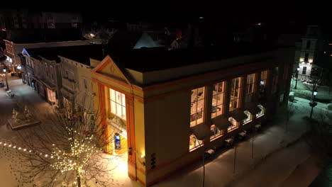 Victorian-building-store-shop-at-night-decorated-for-Christmas