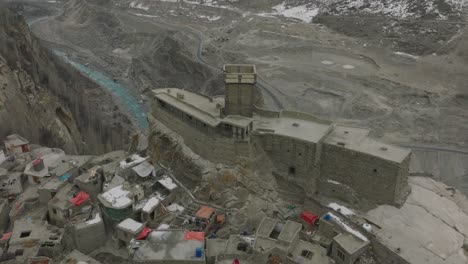 Aerial-Over-Altit-Fort-In-Hunza-Valley