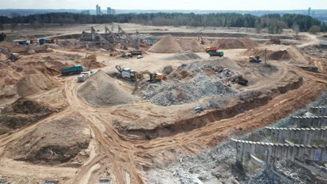 AERIAL:-Huge-Piles-of-Cement-and-Rubbles-That-Left-After-Desctruction-of-National-Stadium-in-Vilnius