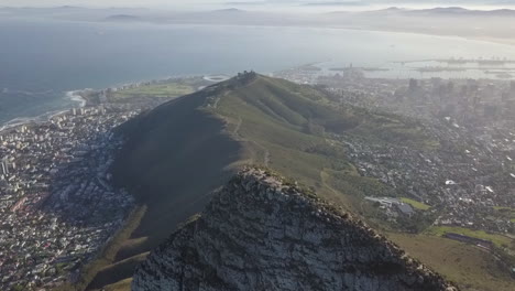 Aerial-view-of-Lion's-Head-and-Signal-Hill-in-Cape-Town,-South-Africa