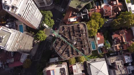 Top-down-aerial-view-of-construction-site-on-building-top