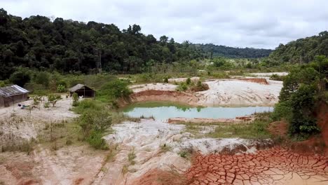 Drone-filming-over-the-illegal-gold-mine-in-amazon-during-a-police-operation