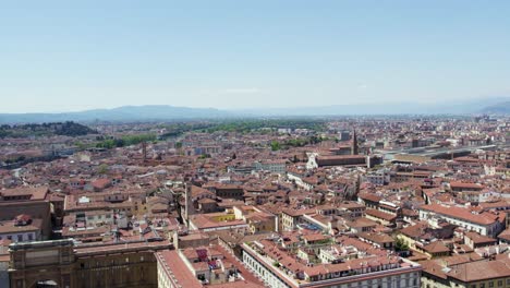 Drone-view-over-historical-Renaissance-city-of-Florence,-Italy