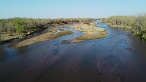 South-Platte-River,-near-North-Platte,-Nebraska,-drone-shot