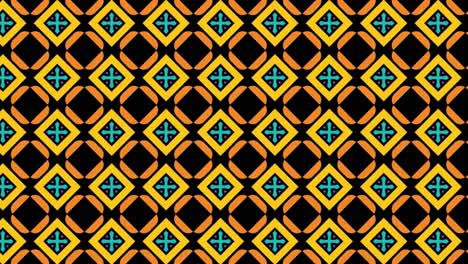 Das-Orange-gelbe-Geometrische-Quadratische-Muster-Auf-Einem-Schwarzen-Hintergrund