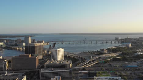 Aerial-Shot-moving-towards-some-buildings-in-downtown-Jacksonville