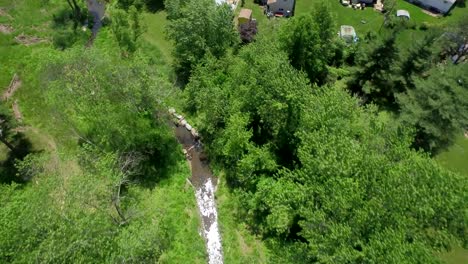 Medium-Wide-aerial-shot-of-creek-restoration-and-fresh-vegetation-in-Chesapeake-Bay-Tributary