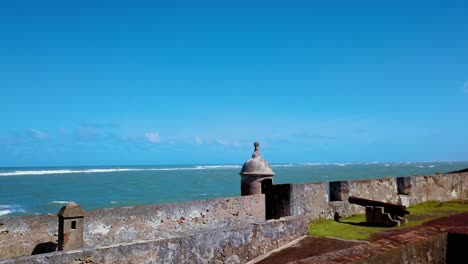 small-defense-fort-at-the-mouth-of-Condado-in-Puerto-Rico-flying-out-to-the-Atlantic