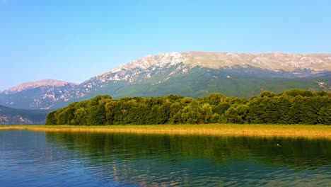 Sveti-Naum-peninsula-on-Lake-Ohrid-in-Macedonia,-Southern-Europe