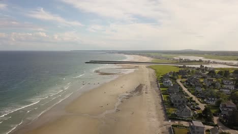Aerial-view:-a-summer's-day-over-the-beaches-of-Maine