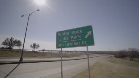 This-is-a-shot-of-a-White-Rock-Lake-Park-street-sign-in-Dallas,-TX