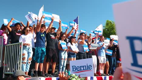 About-2500-people-gathered-for-Bernie-Sanders-Political-rally-in-San-Jose,-CA-at-Guadalupe-River-East-Arena-Green-as-he-campaigns-for-presidential-election-2020