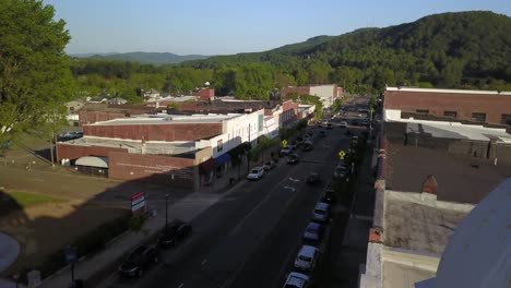 Aerial-of-Downtown-Marion-North-Carolina-in-4K