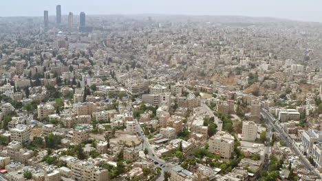 Drone-shot-over-Amman---Jordan,-June-2019