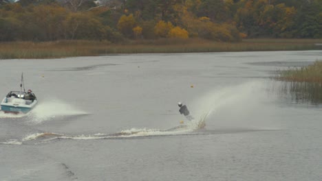 Water-skier-rounding-buoy