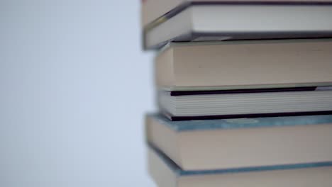 Close-up-of-the-books-at-the-stake