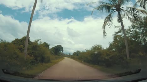 Riding-on-the-road-in-Thailand-with-the-car