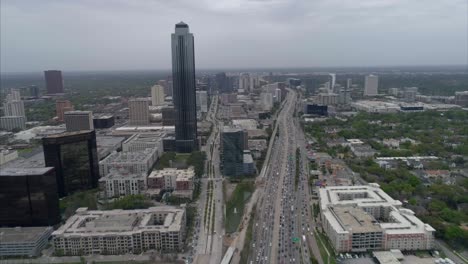 This-video-is-about-an-aerial-view-of-the-Williams-Tower-and-Galleria-Mall-area-in-Houston,-Texas