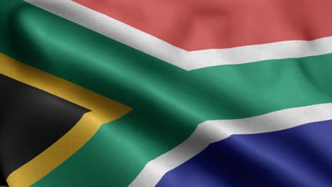 Primer-Plano-Ondeando-Lazo-4k-Bandera-Nacional-De-Sudáfrica