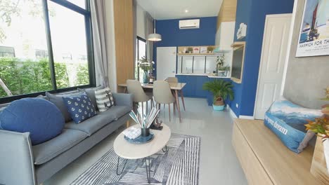 Beautiful-Blue-Coloured-Home-Decoration--Living-Area-and-Dining-Area