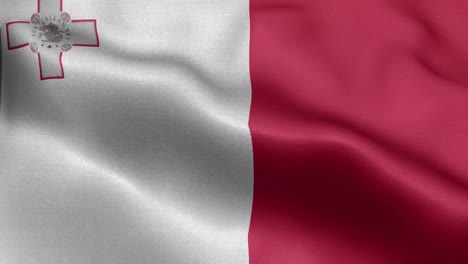Closeup-waving-loop-4k-National-Flag-of-Malta