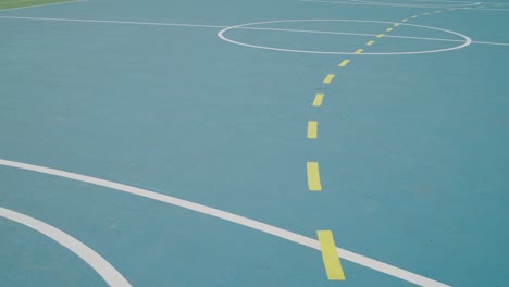 Camera-pan---outdoor-soccer-and-handball-field---lines-on-ground