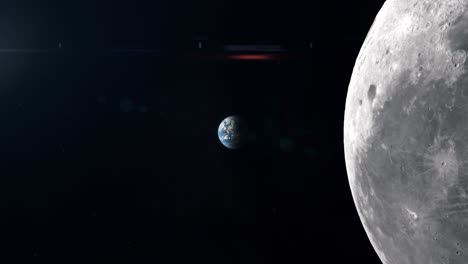 Flying-Past-the-Moon-and-Approaching-Planet-Earth