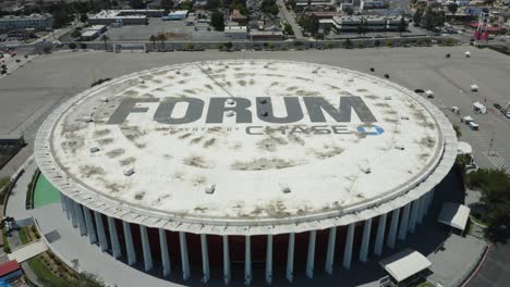 Aerial-View-of-The-Forum-in-Los-Angeles,-California