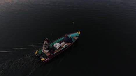 Two-persons-in-a-canoe-in-Minnesota-aerial-footage