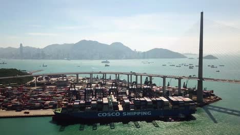 Luftaufnahme-Des-Containerterminals-In-Hongkong