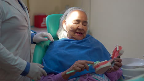 Elder-being-teach-by-dentist-how-to-wash-her-teeth