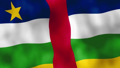 Bandera-Nacional-De-La-República-Centroafricana-Ondeando-En-El-Viento