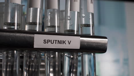 Sputnik-V-Covid-19-Vaccine-Test-Tube-Vials-In-Laboratory-Rack