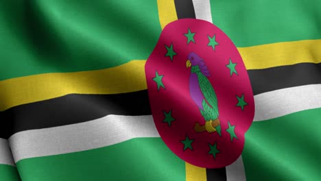 Closeup-waving-loop-4k-National-Flag-of-Dominica
