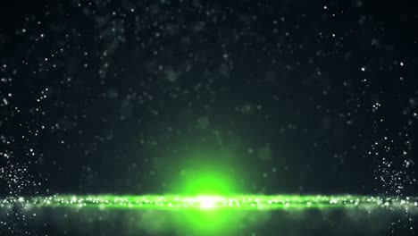 Partículas-Universo-Polvo-Verde-Con-Estrellas-Sobre-Fondo-Negro