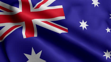 Closeup-waving-loop-4k-National-Flag-of-Australia