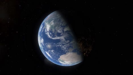 Rotierende-Erde-Aus-Dem-Weltraum-In-Einem-Schwarzen-Meer