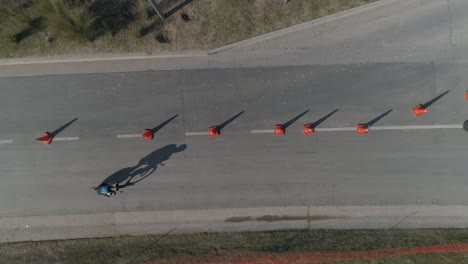 Aerial-view-of-cyclists-in-the-street-competing