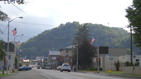 A-daytime-long-exterior-establishing-shot-of-the-main-street-of-a-small-Virginia-town