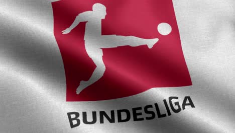 White-4k-closeup-animated-loop-of-a-waving-flag-of-the-Bundesliga-Logo