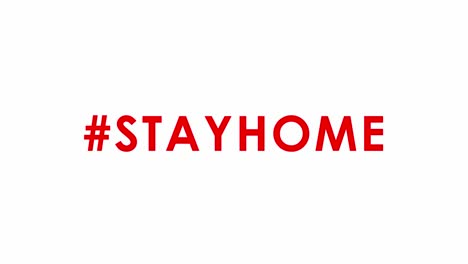 #STAYHOME-Text-typography-red-color-animation-smooth-on-white-background