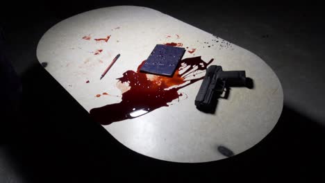 Blood,-Gun-and-diary-on-the-table