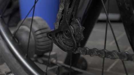 Close-Up-Of-Chain-Moving-Through-Derailleur-Pulley