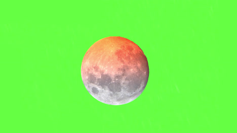 Full-Moon-Moving-Quickly-On-Green-Screen,-Astrophotography-Time-Lapse