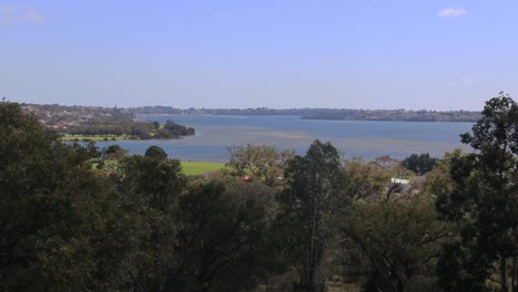 View-of-the-Swan-River-seen-from-Wireless-Hill,-Perth,-Australia