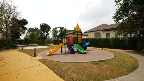 Peaceful-Outdoor-Children-Playground-On-Sunny-Day