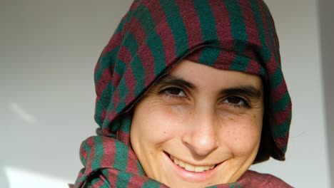 Close-Up-Portrait-Of-Young-Arab-Woman-In-A-Headscarf