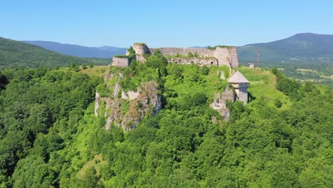 Fairytale-castle-Ostrovica-castle-stone-Bosnia---Herzegovina-aerial