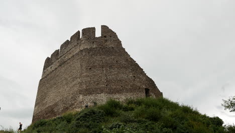 Historic-old-castle-Leuchtenburg-near-Kalterer-Lake-in-Italy-during-cloudy-day